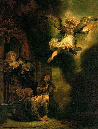 The Archangel leaving Tobias,, REMBRANDT Harmenszoon van Rijn